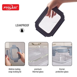 Airtight 10 Sets BPA-Free Glass Food Storage <strong>Containers</strong> with Grey Glass Lids, for Microwave, Oven, Freezer, Leak Proof - Product Image 3