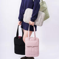 Sac d'ordinateur portable tendance pour filles, multicolores, avec logo personnalisé, simple, professionnel, fermeture éclair, organiseur portable