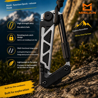 Couteau pliant multifonction en acier inoxydable, mousqueton, portable pour l'extérieur, EDC, camping, outil multi-usage