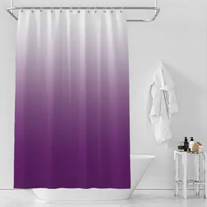 Tirai mandi cetakan Digital gradien, tirai mandi tahan air pola gradien ungu tebal dan tahan jamur