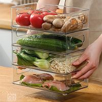 Lot de 6 boîtes de rangement rectangulaires multifonctionnelles pour congélateur, empilables, polyvalentes, pour légumes