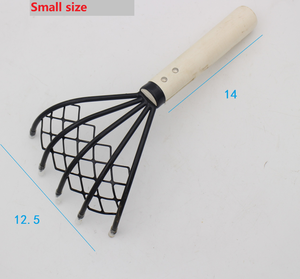 Râteau <span class=keywords><strong>à</strong></span> <span class=keywords><strong>palourdes</strong></span> <span class=keywords><strong>à</strong></span> 5 dents avec filet en maille, râteau de plage manuel en bois pour creuser les <span class=keywords><strong>palourdes</strong></span>, les huîtres et les fruits de mer - Product Image 2