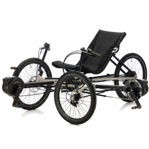 Vélo couché à quatre roues, cadre en aluminium 26 pouces, 21 vitesses, frein à disque, réglable, utilisation tout-terrain - Product Image 1