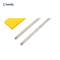 Serpillère plate manuelle Click avec plaque de fixation et articulation pivotante, manche en acier inoxydable 3 sections, tissu microfibre réutilisable