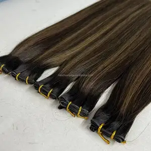 Genius Weft ein-Spendler doppelt-gezogene intaktes menschliches Haar-Verlängerungen Top-Qualität Remy Genius Haarhand-gebundene Wefte