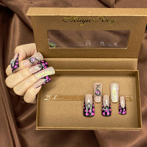 Medio 35mm forma <span class=keywords><strong>de</strong></span> pato que atrae <span class=keywords><strong>uñas</strong></span> hechas a mano brillantes Prensa en puntas francesas precioso duradero reutilizable 10PCS juego <span class=keywords><strong>de</strong></span> <span class=keywords><strong>uñas</strong></span> caseras - Product Image 6