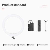 21 "50W Selfie LED Anneau Lumière Annulaire Lampe Bi-couleur Anneau Lampes + Télécommande pour Vidéo en Direct YouTube Ringlight Maquillage Lumière