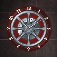 Pneu mécanique roues Vintage nostalgique horloge rouge sport voiture roues Art déco horloge cadeaux 3d horloge murale
