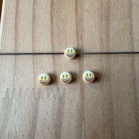 Perles personnalisées 4*7mm avec logo, accessoires de bijoux DIY, mignonnes, motifs chien, chat, lapin, visage souriant, points de suspension #   Perles acryliques en vrac