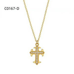 Amy Amy <b>Cross</b> Pendant Necklace Rhodium Plated Cubic Zirconia Women's Fashion Jewelry Everyday Wearing Gift - Product Image 2