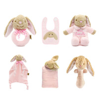 Jouet en peluche pour bébé de 6 mois, personnalisé, mignon, lot de 6, peluche éléphant, lapin, ours en peluche, animal, doudou, hochet, coussin, jouets à mâcher, jouets doux