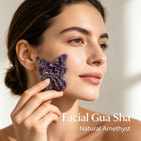 Planche Gua Sha en améthyste en forme de papillon