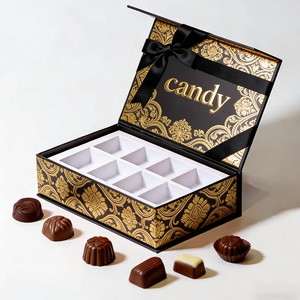 Boîte à bonbons en papier personnalisable Petite fleur Emballage de chocolat élégant en relief pour les mariages et les fêtes pour les faveurs de gelée Boîte dossier - Product Image 5