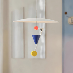 Vintage UFO Chandelier Memphis Retro Colorful Round <b>LED</b> Pendant <b>Light</b> For Home Study <b>Bar</b> - Product Image 1