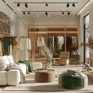 Tienda de ropa moderna de lujo con diseño 3D dorado para mujer, muebles creativos al por menor, tienda de ropa para mujer, estantes de exhibición interiores LUX - Product Image 6