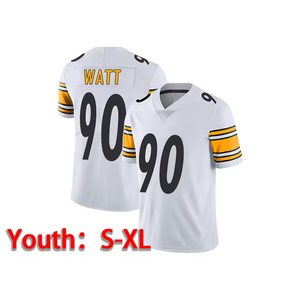 قمصان كرة القدم الأمريكية للشباب والأطفال بيتسبورغ 90 تي. جي. وات 4 دي كيه ميتكلف 8 رودجرز بالجملة عالية الجودة مطرزة - Product Image 5