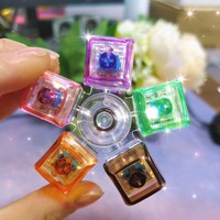 Porte-clés Fidget Spinner LED Créatif et Mignon en PVC Lumineux, Jouet Anti-Stress et de Décompression, Bouton de Clic pour les Doigts