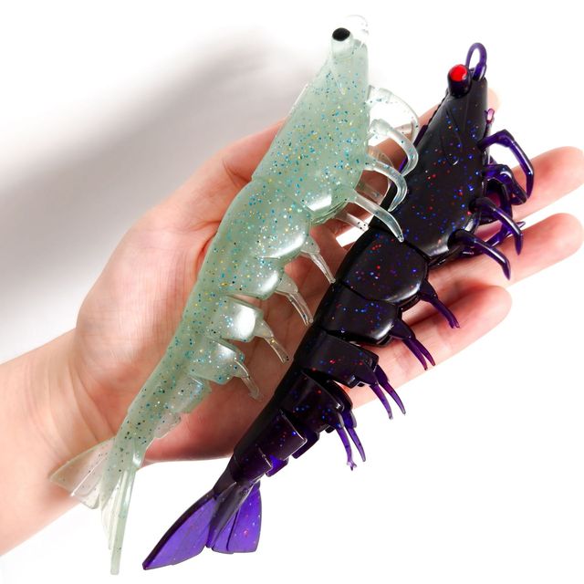 22.5cm 38.6g Big Soft Flat Claw Floating TPE Sea Bass Saltwater Fish Sea/Bank Fishing Lure Shrimp Glow-in-the-dark Prawn Giant