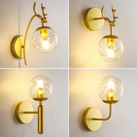 Luz de noche para dormitorio interior, diseño de lujo, fondo decorativo para sala de estar, lámpara de pared de cristal LED moderna, luz de pared para pasillo