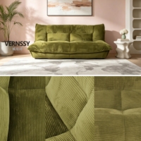 Canapé 2 places sans accoudoirs en tissu rembourré en éponge, design minimaliste moderne, pour salon, hôtel, appartement