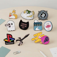 Broches en métal plaqué avec logo personnalisé, badges à paillettes pour chapeaux et revers, badges mignons en émail dur pour vêtements
