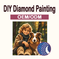 Kit de Peinture Diamant 5D Personnalisé DIY avec Photo, Perles Rondes en Acrylique, Portrait d'Animal de Compagnie Personnalisé, Cadeau pour Décoration Intérieure