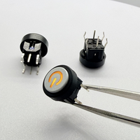 Interrupteurs à bouton-poussoir LED lumineux à tête plate momentanée, étanches IP65 en acier inoxydable, 6*6*8.5mm, 5 broches, 12V, avec terminal à trou tactile