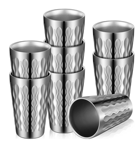 10oz 12oz 15oz Double Wall Drinking Glasses Unbreakable <strong>Stackable</strong> 304 Stainless Steel Tumble Beer Cup - Product Image 1