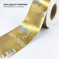 Rouleau d'étiquettes en feuille d'or personnalisées, résistantes à l'huile, pour emballage de bouteilles d'huiles essentielles, autocollants imperméables avec logo estampé à chaud