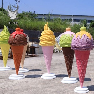 Moderna Scultura Decorativa a Forma di Cono <span class=keywords><strong>Gelato</strong></span> Grande in Resina e Fibra di Vetro da Parete - Product Image 6