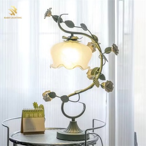 Moderne kreative einfache Rose Blume Tisch leuchte Schlafzimmer rosa Edelstahl Mädchen Kinderzimmer Schreibtisch lampe mit E14 Sockel - Product Image 6