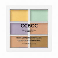 Palette de maquillage visage 6 teintes multi-usages : crème minérale naturelle éclaircissante, correcteur de couleur, contour et blush