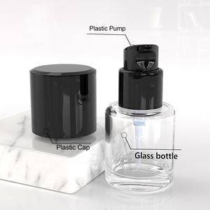 Flacon vide en verre de 20 ml pour fond de teint avec bouchon noir, emballage de maquillage, flacons pompe personnalisés transparents ou givrés pour <span class=keywords><strong>crème</strong></span> cosmétique - Product Image 6