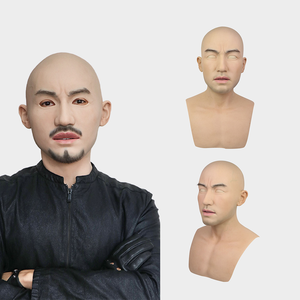 Máscara de cabeza de hombre joven de silicona realista para Cosplay, película de fiesta de travestismo o accesorio de forma de pecho transgénero - Product Image 1