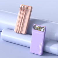 Power Bank 20000mAh Pengisian Cepat, Hadiah Promosi, Baterai Luar Ruangan OEM untuk Ponsel Dilengkapi Kabel