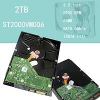 Disque dur interne d'occasion ST2000VM006 2 To, 5900 tr/min, cache 64 Mo, SATA 6 Gbit/s, 3,5 pouces pour PC de bureau et serveur, neuf
