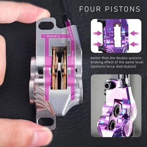 Kit de frein à disque <span class=keywords><strong>hydraulique</strong></span> pour vélo <span class=keywords><strong>VTT</strong></span> avec rotors de 180 mm, étriers à 4 pistons en aluminium, levier radial pour Frog Wake FV4-L - Product Image 3