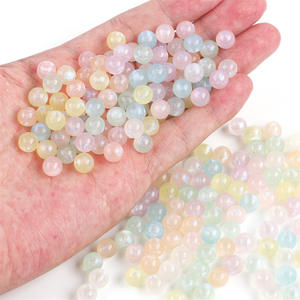 2025 último 6/8/10mm fábrica Bubblegum lindo DIY suelto Arco Iris acrílico doble capa perlas sin agujeros para la fabricación de joyeros - Product Image 5