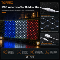 LED-Fischernetz-Lichterkette mit Nationalflaggen für Innen-/Außenveranstaltungen, 100m Schwarze Kupferdrahtkette mit Warmweißen LEDs, IP65/IP44