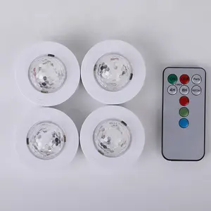 Set of 2 Mini Party Music Light Remote Control Pocket RGB LED Disco Night Light