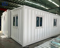 Maison conteneur préfabriquée extensible de 20 pieds, résistante aux ouragans, avec 1 ou 2 chambres, salle à manger, cuisine, salle de bain et salon