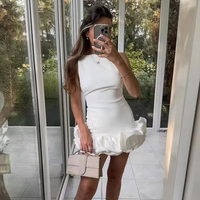 Robe Courte Sans Manches Superposée à Bretelles, Nouvelle Collection Automne 2026, Style Français Tendance pour Femme