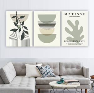 Pósteres de Arte Mural de Plantas Verdes Abstractas Estilo Boho <span class=keywords><strong>Matisse</strong></span>, Impresión en Lienzo para Decoración de Interiores de Sala de Estar - Product Image 1