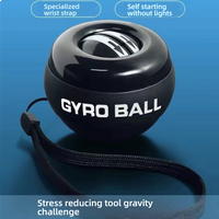 Ballon d'exercice pour poignet en ABS réglable noir sans lumières, gyroscope portable personnalisé pour la santé des poignets