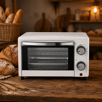 Oven Pemanggang Roti Mini 9L 650W Listrik dengan Termostat yang Dapat Diatur untuk Rumah Tangga