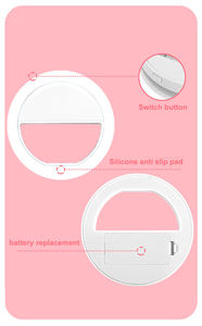 Venta al por mayor batería recargable lámpara de Anillo para el maquillaje del teléfono inteligente ajustable mini selfie LED anillo de luz con clip de <span class=keywords><strong>banco</strong></span> para el teléfono - Product Image 5