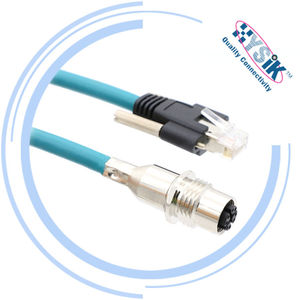 Telecamere industriali cavo Ethernet M12 8 poli X fare a RJ45 maschio cavo di estensione IP67 8 p8c 2*4 * 26AWG PUR cavo sovrastampato - Product Image 2