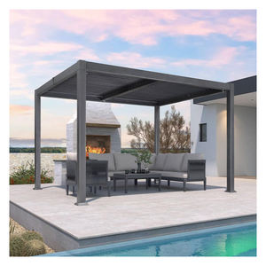 Pérgola Bioclimática de Aluminio para Jardín Exterior, Patio Trasero, Toldo con Rejillas, Gazebo, Pérgola de Aluminio - Product Image 1