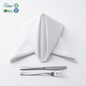 Custom Print Care Label White 20x20 Inch Poly Cotton Reusable Eco-Friendly Waterproof Dinner Napkins Commercial Fine <b>Dining</b> - Product Image 1