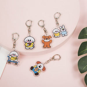 Jincan Weicher Niedlicher Hase Anime-Welpen Acryl PVC UV-Bedruckter Anpassbarer Mehrfarbiger Werbe-Schlüsselanhänger Großhandel Anhänger - Product Image 4